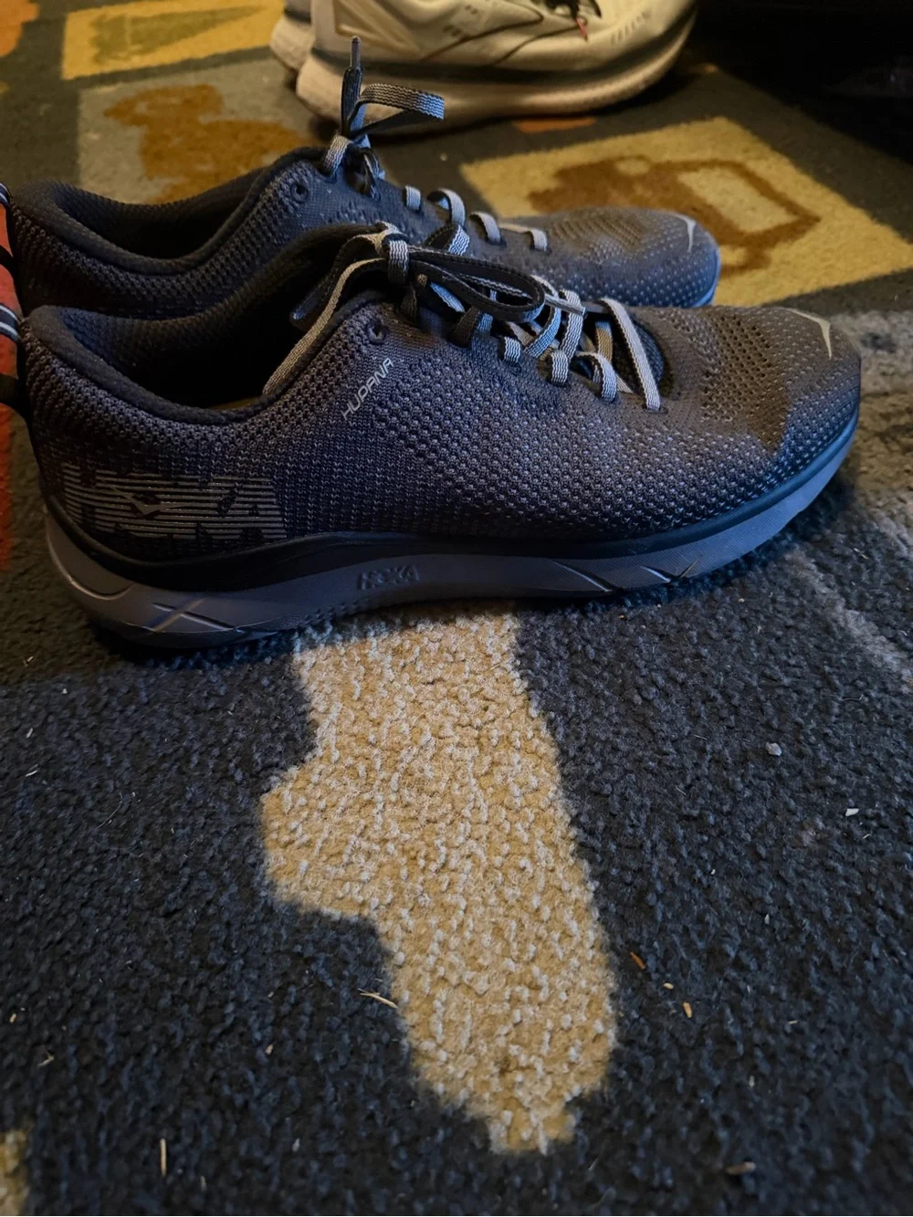 Hoka One One Men's Charcoal Gray Knit Running Sneakers